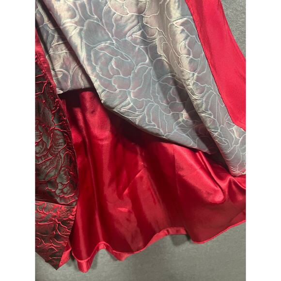 White House Black Market Red Rose Print Jacquard Fit & Flare Dress Size 2 $180 - Picture 13 of 15